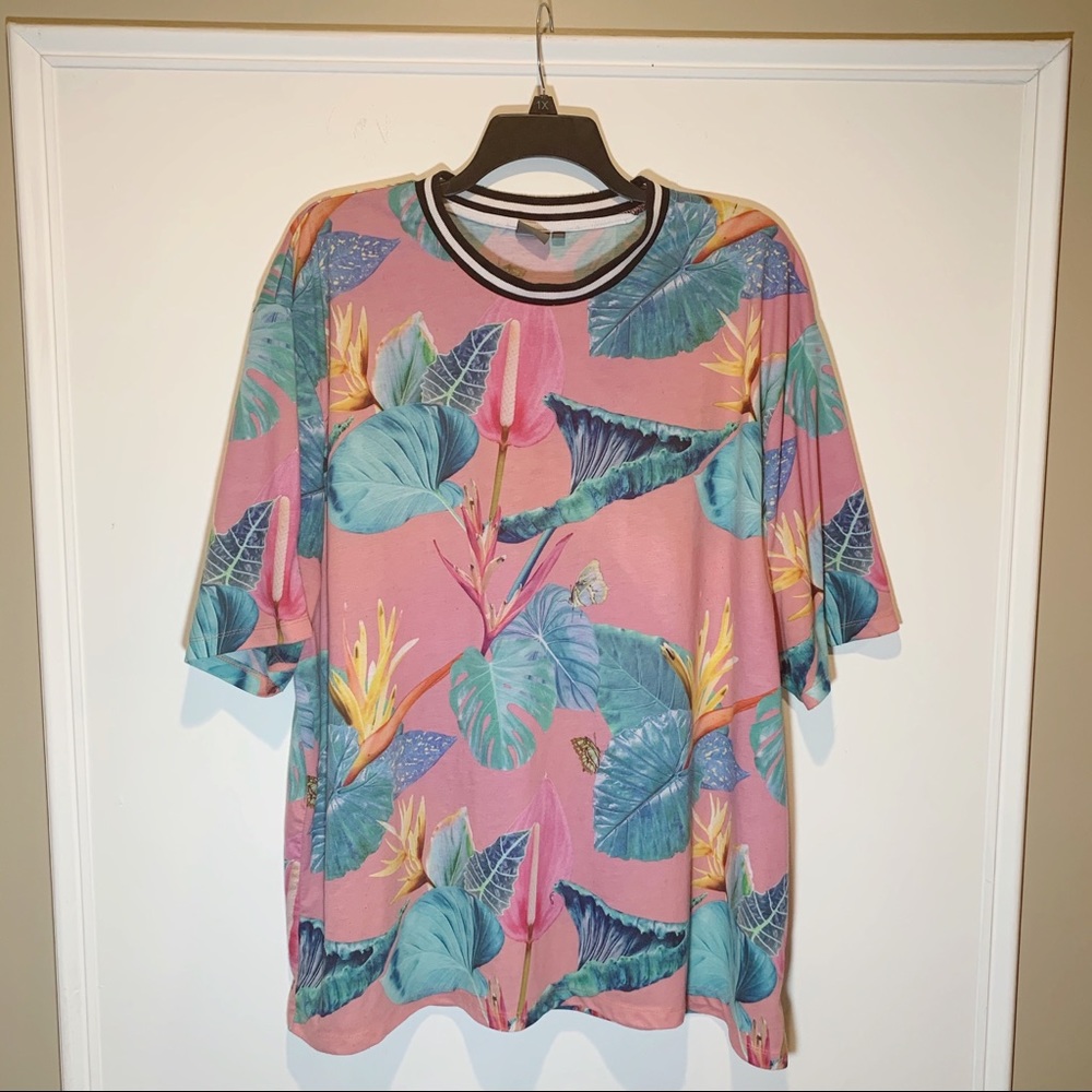ASOS Men’s Oversized Tropical Pink T-Shirt - 6XL